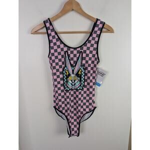 Looney Tunes Large Body Suit Pink Black Checkered Bugs Bunny Bodysuit